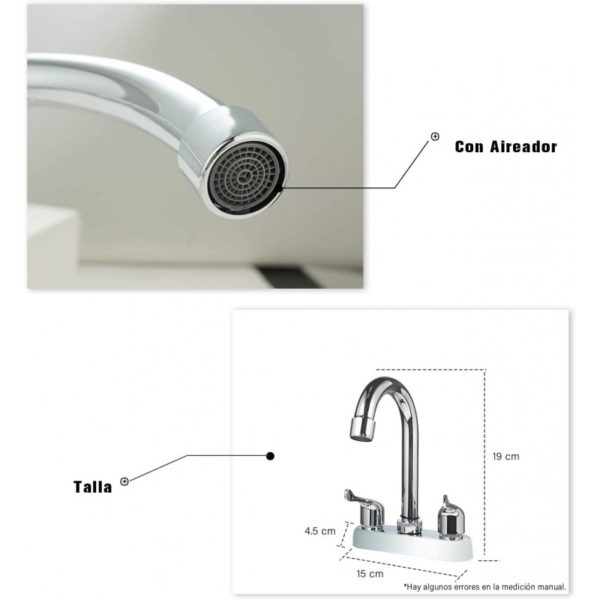 MEZCLADORA P/ LAVABO 4" SP-40057