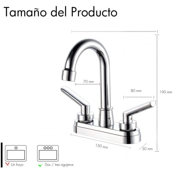 MEZCLADORA P/ LAVABO 4" SP-40069