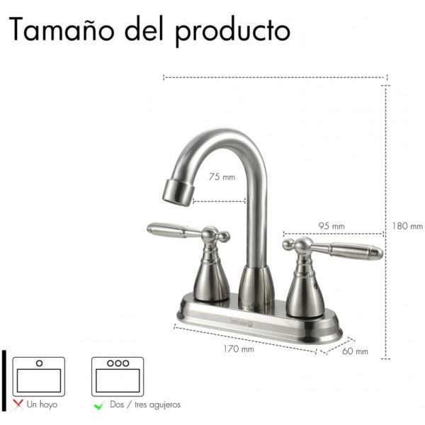 MEZCLADORA P/ LAVABO 4" SP-40071-2