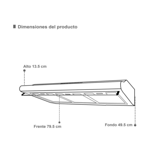 SUPRA CAMPANA BASICA BLACK 80 CM