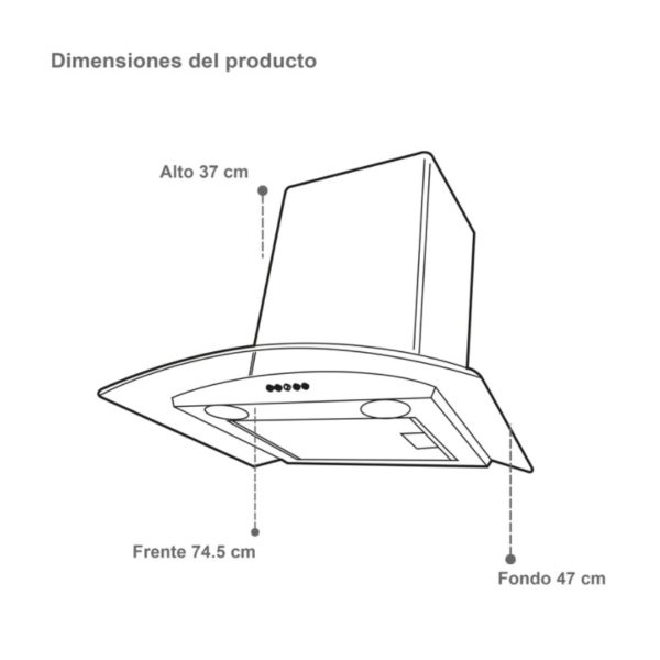 SUPRA CAMPANA DECORATIVA ACERO INOX 76 CM