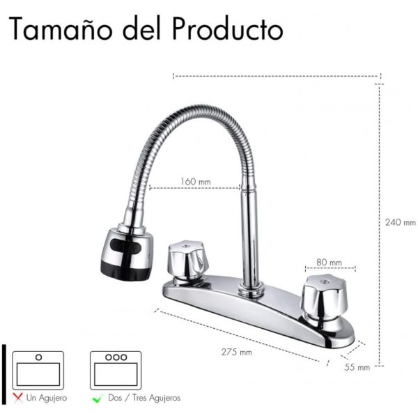 MEZCLADORA P/ FREGADERO 8" SP-80062