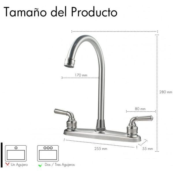 MEZCLADORA P/ FREGADERO 8" SP-800652