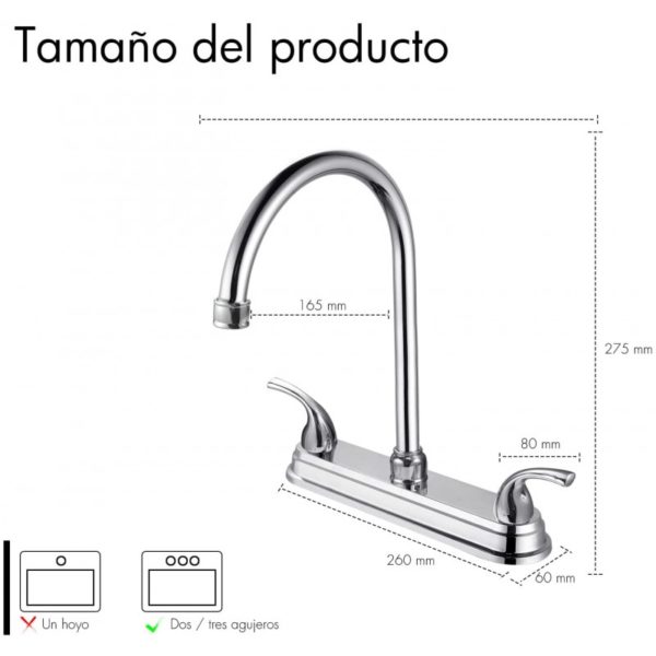 MEZCLADORA P/ FREGADERO 8" SP-80075