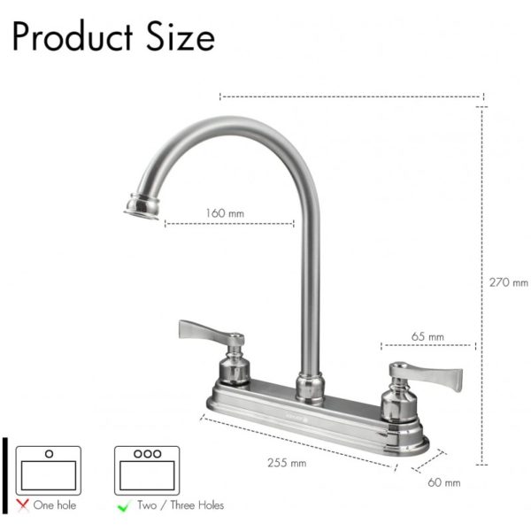 MEZCLADORA P/ FREGADERO 8" SP-80076-2