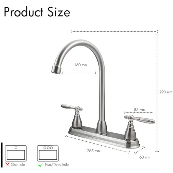 MEZCLADORA P/ FREGADERO 8" SP-80077-2